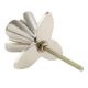 Silver Iron Cream Ceramic Bloom Cabinet Knobs